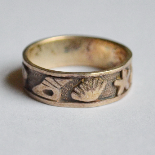Серебряное кольцо из серии: украшения коренные народы Америки Ручная работа. Литье - Гравировка - Чеканка.