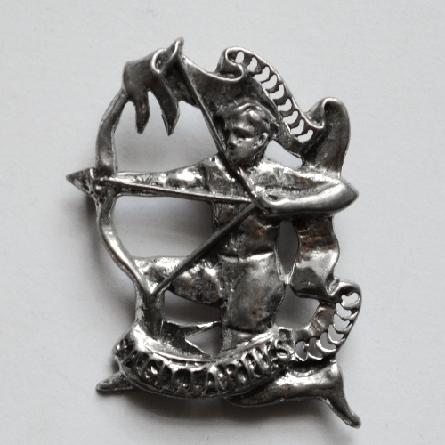 LANG - Стрелец (Cагатариус) серебряная винтажная брошь 