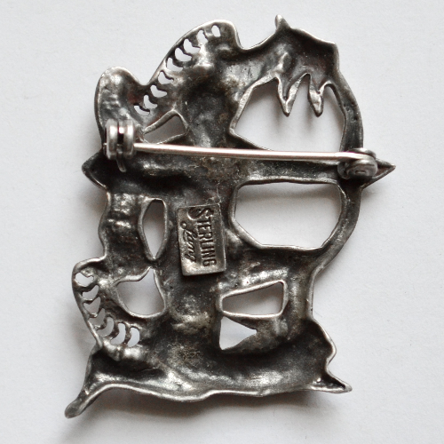 LANG - Стрелец (Cагатариус) серебряная винтажная брошь 