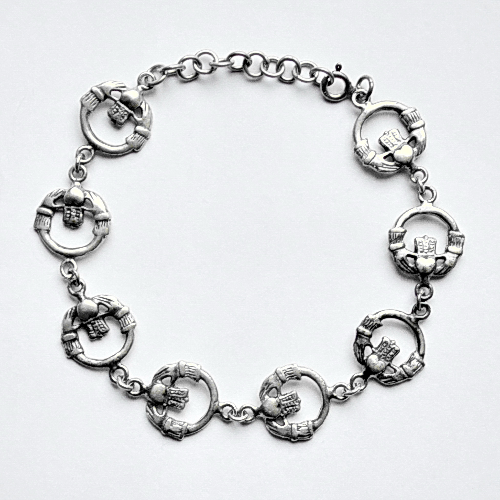 "Кладдаг" - Claddagh- Очень редкий ирландский серебряный браслет 