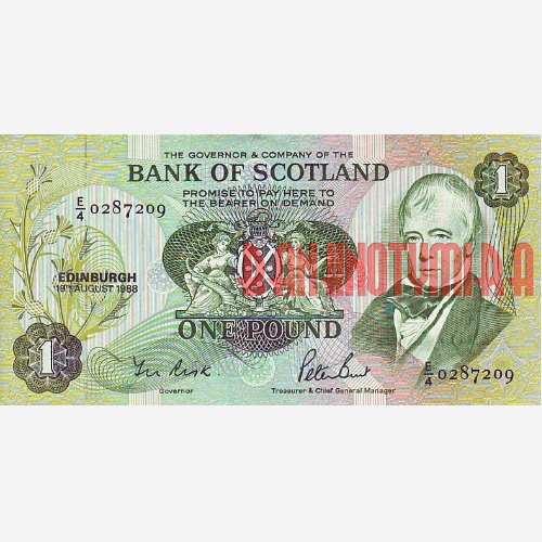 SBP1-028 Шотландия. 1 фунт. 1988 год. UNC