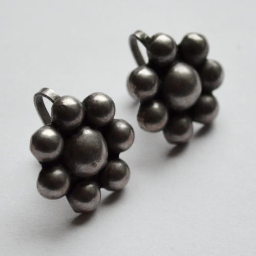 Серебряные винтажные клипсы - из серии: украшения коренные народы Америки