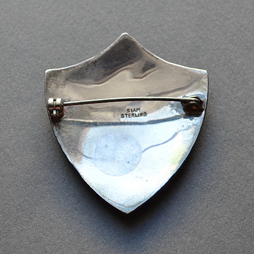 SIAM - Красивая серебряная винтажная брошь  с танцующим божеством sterling 1940 е гг. ХХ века,Тайланд 