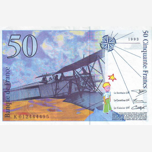 Банкнота Франции 50 франков. 1993 год. XF (Арт.FRF50-093)