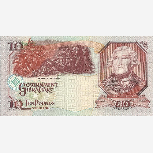 Банкнота Гибралтара 10 фунтов. 2006 год. UNC (Арт.GIP10-011)
