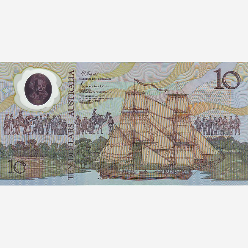 Банкнота Австралии 10 долларов. ND (1988). UNC. Пластик (Арт.AUD10-010)
