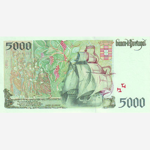 Банкнота Португалии 5000 эскудо. 1997 год. UNC (Арт.POE5K-018)