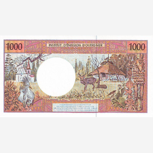 Банкнота Французской Полинезии 1000 тихоокеанских франков. ND. UNC (Арт.XPF1K-002)