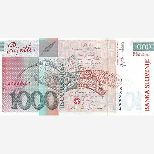 Банкнота Словении  1000 толаров. 2004 год. UNC (Арт.SIT1K-011)