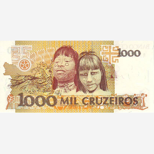Банкнота Бразилии 1000 крузейро. ND. UNC (Арт.BRA1K-019)
