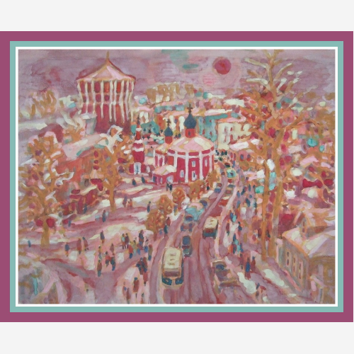 Загорск. . Смирнов В.В. 1984г. бумага , темпера,