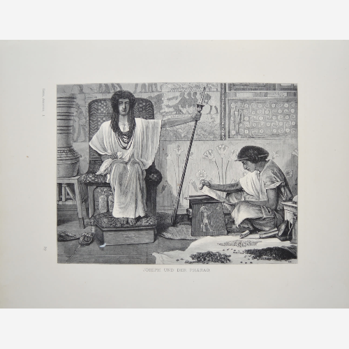 "Иосиф и фарей". 1879 год. Лейпциг. (Нем.). Бумага, журнальная ксилография, на обратной стороне печать.
